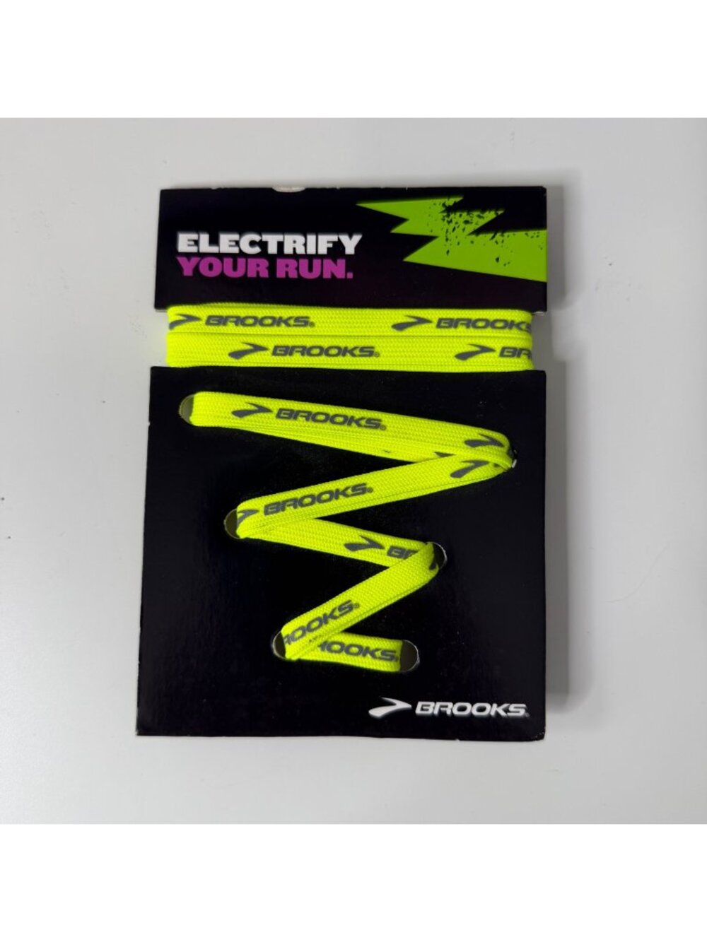 BROOKS flat neon yellow shoelaces NEW